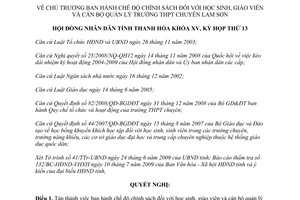 Nghị quyết 130/2009/NQ-HĐND chế độ chính sách đối với học sinh giáo viên cán bộ quản lý Thanh Hóa