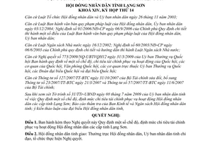 Nghị quyết 05/2009/NQ-HĐND Quy định chế độ định mức chi tiêu tài chính