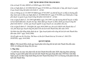 Quyết định 2218/QĐ-UBND năm 2009 quy hoạch phát triển du lịch Thanh Hóa đến 2020