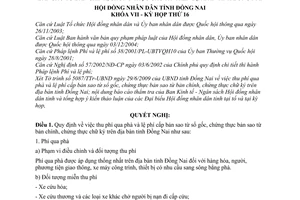 Nghị quyết 145/2009/NQ-HĐND thu phí qua phà  cấp bản sao từ sổ gốc, chứng thực bản sao từ bản chính, chứng thực chữ ký