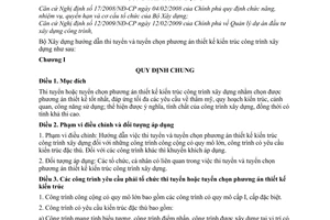 Thông tư 23/2009/TT-BXD hướng dẫn thi tuyển tuyển chọn phương án thiết kế kiến trúc công trình xây dựng