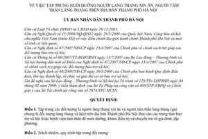 Quyết định 90/2009/QĐ-UBND tập trung nuôi dưỡng người lang thang xin ăn tâm thần lang thang địa bàn thành phố Hà Nội