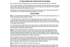 Quyết định 3451/QĐ-UBND công bố bộ thủ tục hành chính chung áp dụng phường xã thị trấn địa bàn thành phố Hồ Chí Minh