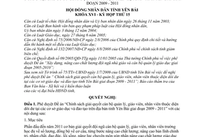 Nghị quyết 11/2009/NQ-HĐND chính sách giải quyết cán bộ quản lý giáo viên