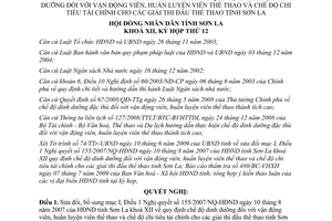 Nghị quyết 280/2009/NQ-HĐND sửa đổi Nghị quyết 155/2007/NQ-HĐND Sơn La