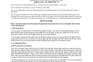 Nghị quyết 09/2009/NQ-HĐND đầu tư hỗ trợ phát triển chăn nuôi trâu bò hộ nghèo Yên Bái