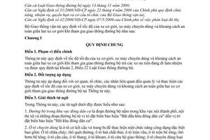 Thông tư 13/2009/TT-BGTVT tốc độ khoảng cách xe cơ giới xe máy chuyên dùng tham gia giao thông đường bộ