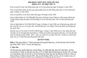 Nghị quyết 06/2009/NQ-HĐND phê duyệt Đề án Chính sách phát triển nguồn nhân lực