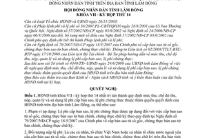 Nghị quyết 123/2009/NQ-HĐND chế độ thu, nộp, quản lý sử dụng lệ phí cấp bản sao, chứng thực