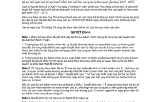 Quyết định 194/QĐ-UBND công bố bộ thủ tục hành chính chung áp dụng tại cấp huyện