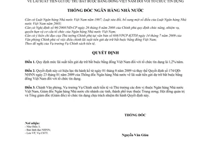 Quyết định 1681/QĐ-NHNN mức lãi suất tiền gửi dự trữ bắt buộc bằng đồng Việt Nam tổ chức tín dụng