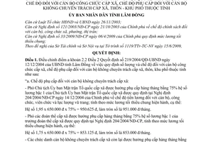 Quyết định 65/2009/QĐ-UBND điều chỉnh Quyết định 219/2004/QĐ-UBND số lượng chế độ cán bộ công chức cấp xã