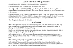 Quyết định 12/2009/QĐ-UBND mức phụ cấp cán bộ công chức viên chức Quảng Bình