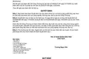 Quyết định 12/2009/QĐ-UBND-HC cơ chế một cửa Sở Công Thương Đồng Tháp