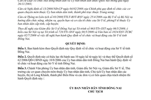 Quyết định 49/2009/QĐ-UBND tổ chức hoạt động của Sở Y tế Đồng Nai