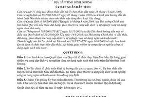 Quyết định 48/2009/QĐ-UBND quy chế tổ chức đấu thầu đặt hàng giao nhiệm vụ cung cấp dịch vụ sự nghiệp công sử dụng ngân sách nhà nước Bình Dương