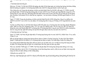 Thông báo 1306/TB-DPMT tình hình dịch cúm A H1N1