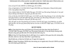 Quyết định 29/2009/QĐ-UBND Chương trình khuyến công quốc gia đến 2012 Long An