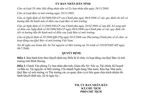 Quyết định 3005/QĐ-UBND 2009 Điều lệ tổ chức hoạt động Quỹ Bảo vệ môi trường Bình Dương