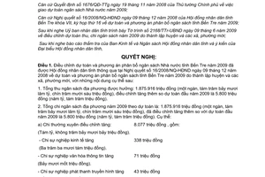 Nghị quyết 13/2009/NQ-HĐND điều chỉnh dự toán thu chi ngân sách Bến Tre 2009