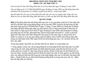 Nghị quyết 14/2009/NQ-HĐND nhiệm vụ phát triển kinh tế xã hội Bến Tre 2009