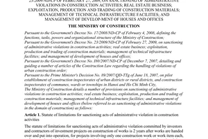 Circular No. 24/2009/TT-BXD of July 22, 2009, detailing a number of provisions of The Government's Decree No. 23/2009/Nd-Cp of February 27, 2009, on s