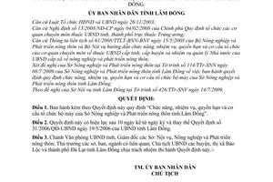 Quyết định 66/2009/QĐ-UBND chức năng, nhiệm vụ, quyền hạn cơ cấu tổ chức bộ máy Sở Nông nghiệp Phát triển nông thôn