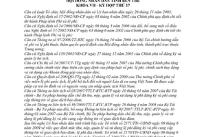 Nghị quyết 15/2009/NQ-HĐND phí, lệ phí