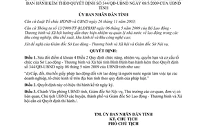 Quyết định 520/QĐ-UBND nnăm 2009 sửa đổi nhiệm vụ quyền hạn Sở Lao động Bình Định