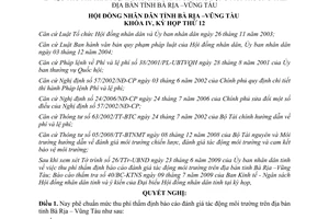 Nghị quyết 06/2009/NQ-HĐND thu phí thẩm định báo cáo đánh giá tác động