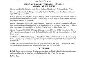 Nghị quyết 07/2009/NQ-HĐND thu sử dụng lệ phí cấp giấy phép lao động nước ngoài
