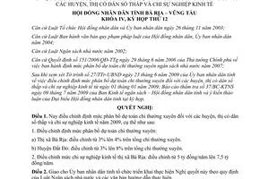 Nghị quyết 03/2009/NQ-HĐND định mức phân bổ dự toán chi thường xuyên Bà Rịa