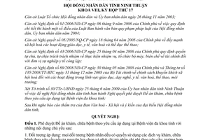 Nghị quyết 09/2009/NQ-HĐND khám chữa bệnh theo yêu cầu Bệnh viện đa khoa Ninh Thuận