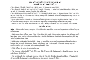 Nghị quyết 270/2009/NQ-HĐND về hỗ trợ tiền lương cho giáo viên, nhân viên hợp đồng trong trường mầm non bán công