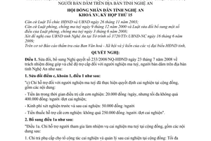 Nghị quyết 277/2009/NQ-HĐND sửa đổi Nghị quyết 233/2008/NQ-HĐND trách nhiệm đóng góp chế độ trợ cấp người nghiện ma tuý, người bán dâm