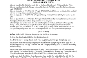 Nghị quyết 05/2009/NQ-HĐND điều chỉnh chế độ phụ cấp cho cán bộ cơ sở