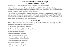 Nghị quyết 11/2009/NQ-HĐND phê chuẩn Đề án đào tạo bác sỹ theo địa chỉ