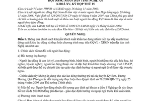 Nghị quyết 274/2009/NQ-HĐND thông qua chính sách khuyến khích xuất khẩu lao động