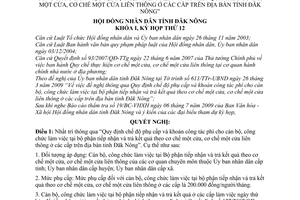 Nghị quyết 04/2009/NQ-HĐND chế độ phụ cấp khoán công tác phí