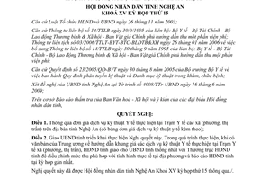 Nghị quyết 275/2009/NQ-HĐND thông qua đơn giá dịch vụ kỹ thuật Y tế thực hiện