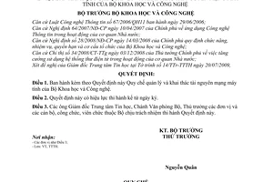 Quyết định 1331/QĐ-BKHCN quy chế quản lý khai thác tài nguyên mạng máy tính Bộ Khoa học Công nghệ