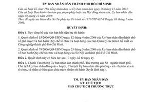 Quyết định 58/2009/QĐ-UBND công bố văn bản hết hiệu lực