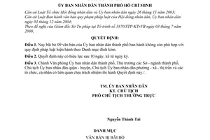 Quyết định 59/2009/QĐ-UBND bãi bỏ văn bản thành phố Hồ Chí Minh
