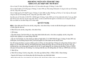 Nghị quyết 187/2009/NQ-HĐND mức hỗ trợ cán bộ công viên chức thu hút người trình độ cao Phú Thọ