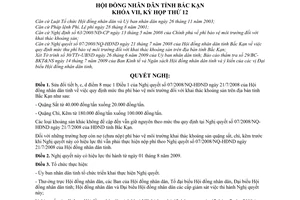 Nghị quyết 10/2009/NQ-HĐND sửa đổi Nghị quyết 07/2008/NQ-HĐND mức thu phí bảo vệ môi trường khai thác khoáng sản