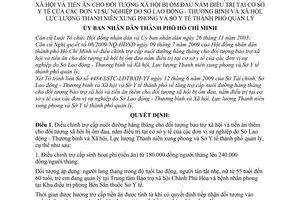 Quyết định 62/2009/QĐ-UBND điều chỉnh trợ cấp nuôi dưỡng hàng tháng đối tượng bảo trợ xã hội tiền ăn xã hội ốm đau điều trị cơ sở y tế sự nghiệp