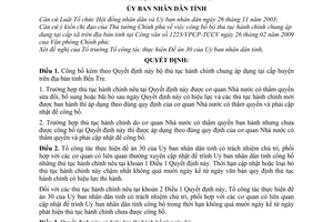 Quyết định 1721/QĐ-UBND công bố bộ thủ tục hành chính chung