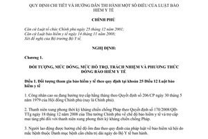 Nghị định 62/2009/NĐ-CP hướng dẫn Luật Bảo hiểm y tế