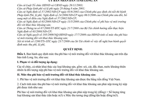 Quyết định 38/2009/QĐ-UBND mức thu phí bảo vệ môi trường khai thác khoáng sản