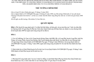 Quyết định 1105/QĐ-TTg phê duyệt bổ sung xã đặc biệt khó khăn biên giới an toàn khu diện đầu tư xã ra khỏi diện đầu tư chương trình 135 giai đoạn 2